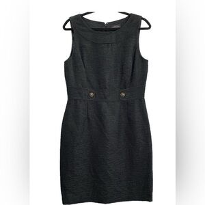 Tahari ASL Black Textured Sleeveless Coktail Dress